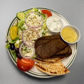 Lamb Gyro Plate with Fries & Greek Salad